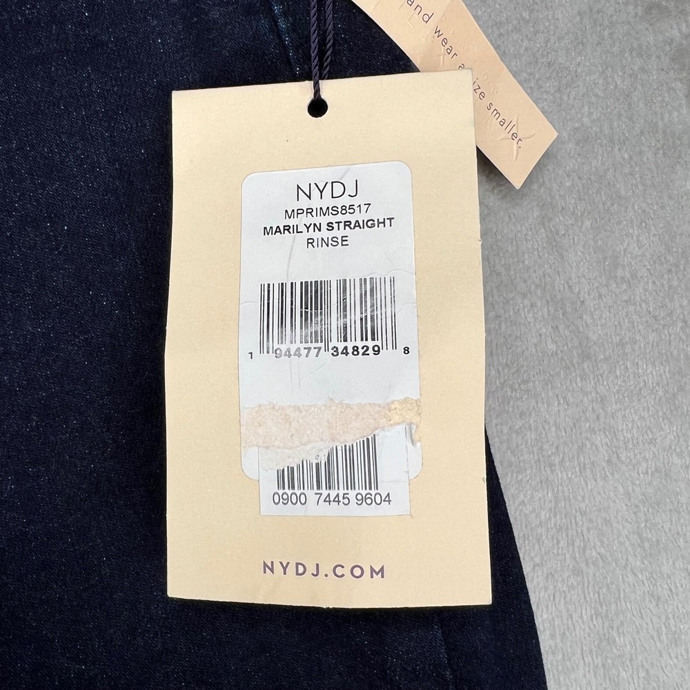 NYDJ Marilyn Straight Jeans Womens 4 Dark Blue Rinse Stretch Lift Tuck Denim New - Picture 5 of 15